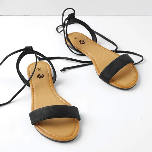 Miniatura 2 de Rekayla - Sandalias planas para mujer, con puntera abierta y correas de tobillo