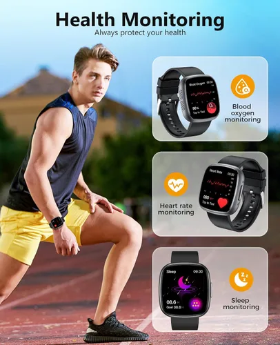 Miniatura 2 de Smart Watches, 1.72" Smartwatch for Men Women (Answer/Make Call), Fitness Tracker with 100+ Sport Modes, IP68 Waterproof, Heart Rate/Sleep/Spo2 Black