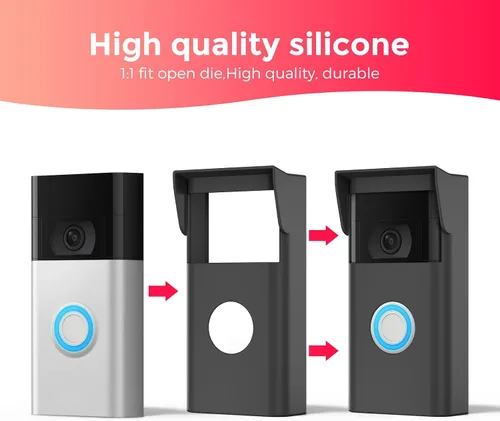 Miniatura 5 de Funda de silicona para timbre de video Ring de 2ª generación (versión 2020) – Cubierta de timbre de anillo resistente a la intemperie con visera