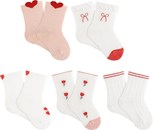 Miniatura 10 de Calcetines suaves y cómodos a media pantorrilla para bebés y niños pequeños, paquete de 5, unisex, perfectos para edades de 0 a 5 años