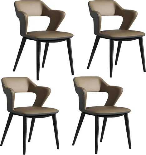 Miniatura 9 de Juego de sillas de comedor, silla decorativa de tela impermeable transpirable con marco resistente, sillas de acento con respaldo alto para oficina