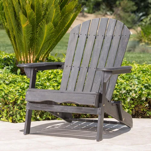 Miniatura 4 de Christopher Knight Home Hanlee - Silla Adirondack plegable de madera de acacia, color gris oscuro