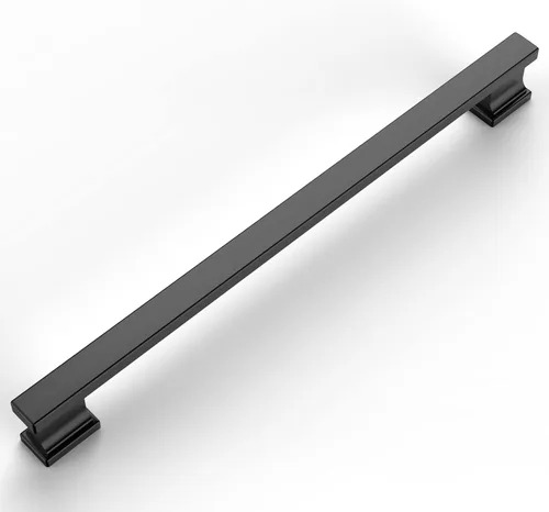 Miniatura 32 de Amerdeco - Paquete de 6 perillas en negro mate para gabinete, un solo orificio de 1.46 pulgadas, manijas para armarios, tiradores rectangulares