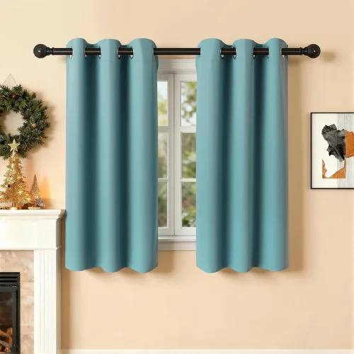 Miniatura 39 de Cortinas de oscurecimiento de habitación de 45 pulgadas de largo para dormitorio y sala de estar, cortinas térmicas aislantes con ojales