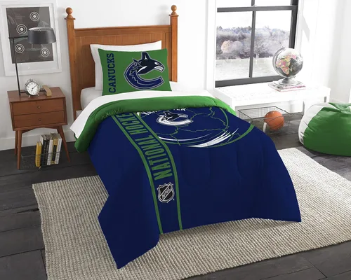 Miniatura 22 de Juego de edredón y funda de almohada para cama individual o matrimonial/queen, con licencia oficial de la NHL