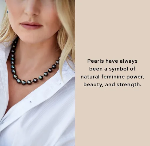 Miniatura 2 de The Pearl Source Collar barroco de perlas de Tahití para mujer, collar de perlas de oro de 14 quilates, collar de perlas de 18 pulgadas de longitud