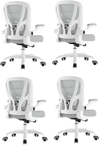 Miniatura 13 de Silla de oficina ergonómica de escritorio, silla de computadora de malla, silla de trabajo transpirable con ruedas, soporte lumbar ajustable, sillas