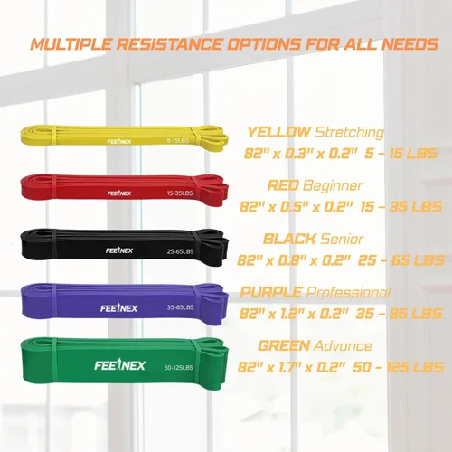 Miniatura 2 de Bandas de resistencia para hombres y mujeres - Conjunto de ejercicios para entrenamiento de fitness, estiramiento corporal, terapia física