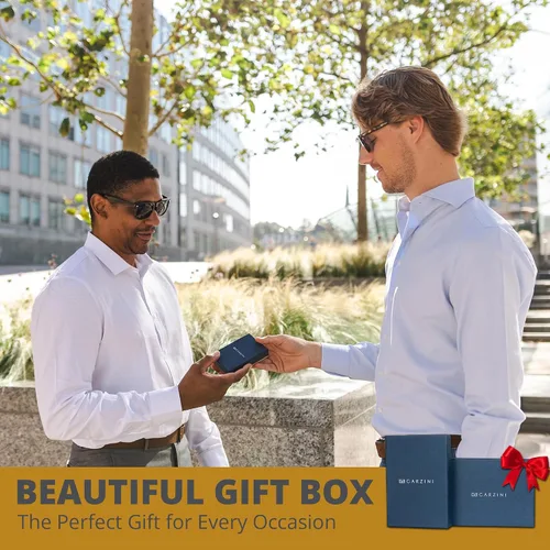 Miniatura 6 de GARZINI Cartera mágica para hombres, cartera minimalista con tarjetero RFID, cartera de cuero para 10 tarjetas