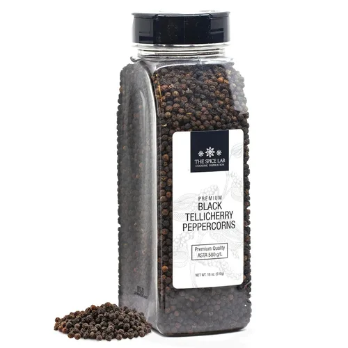 Miniatura 10 de The Spice Lab Granos de Pimienta Negra Tellicherry para Molinillo Empacados en EE.UU. - Esterilizados al Vapor Kosher Sin OGM Totalmente Natural