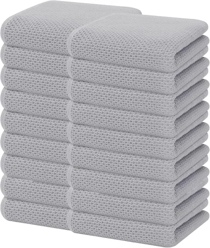 Miniatura 318 de Homaxy Paños de cocina de 100% algodón con tejido de gofre, ultra suaves, absorbentes, de secado rápido, 12 x 12 pulgadas, paquete de 6, amarillo