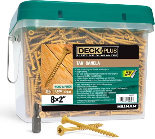 Miniatura 19 de Deck Plus Tornillos para valla y madera exterior con revestimiento epoxi de 3 pulgadas #10 x 3 Torx/Star Drive Incluido, rosca gruesa, tornillo
