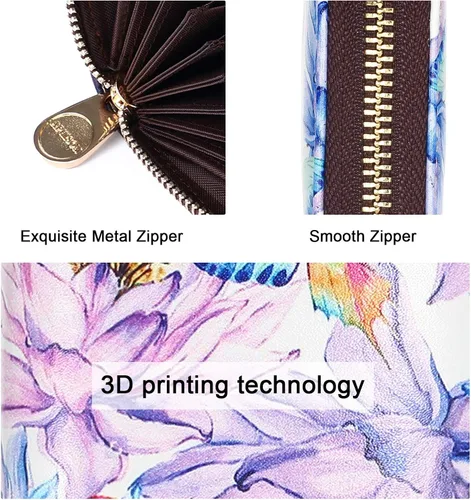 Miniatura 4 de APHISON - Tarjetero con protección RFID, carteras , funda para tarjetas de cuero con cremallera para mujerniñacaja regalo