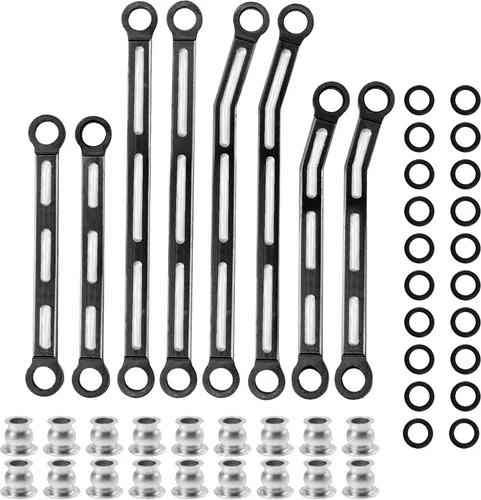 ShareGoo - Juego de eslabones de aleación de aluminio de alta liquidación de chasis compatibles con Traxxas TRX4M 1/18 RC Crawler piezas de Negro