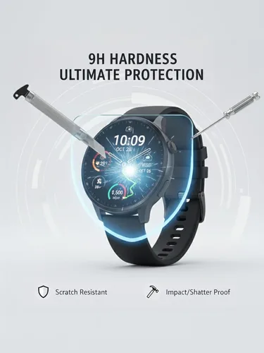 Miniatura 2 de iDaPro Protector de pantalla para reloj inteligente Michael Kors Gen 6 Bradshaw [4 unidades] Vidrio templado, antiarañazos, sin burbujas, fácil