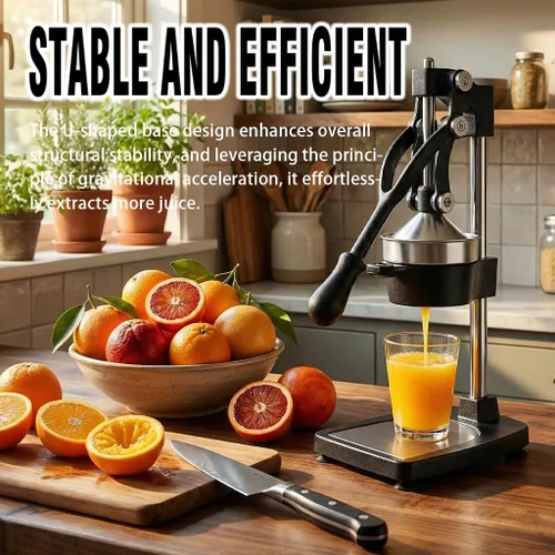 Miniatura 2 de Exprimidor de hierro fundido – Exprimidor manual de cítricos resistente, prensa profesional de naranja, exprimidor de limón de acero inoxidable