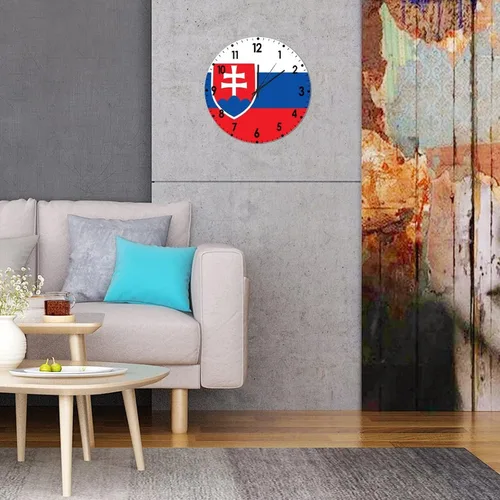 Miniatura 597 de Cheyan Reloj de pared con bandera de Canadá de 12 pulgadas, silencioso, sin tictac, de PVC, funciona con pilas, reloj redondo decorativo, regalo
