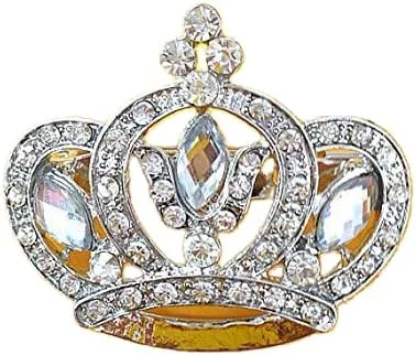 Pin de corona de inspiración vintage, 1.850 in x 2.165 in, uso para ramo de boda, faja nupcial, adorno, recuerdo de boda, apliques de vestido,