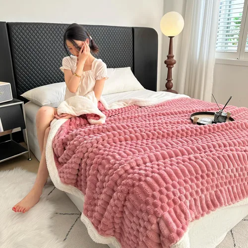 Miniatura 33 de UKELER - Manta Boho Sherpa 60" x 50" - Mantas de franela suaves y esponjosas para cama/sofá/oficina/camping A-bohemio