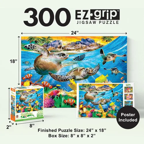 Miniatura 2 de MasterPieces Rompecabezas EZ Grip de 300 piezas, rompiendo ondas, 18 x 24 pulgadas