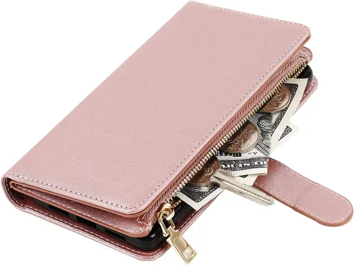 Miniatura 6 de Funda para Motorola Moto G Pure (2021)/Moto G Power (2022)/Moto G Play (2023) Funda tipo cartera, [9 ranuras para tarjetas] Collar cruzado ajustable
