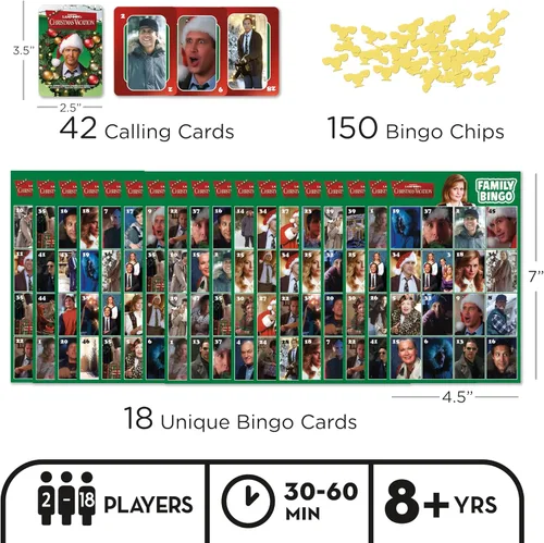 Miniatura 2 de Juego de bingo familiar de vacaciones navideñas Aquarius - Divertido juego de fiesta familiar para niños, adolescentes y adultos - Entretenido