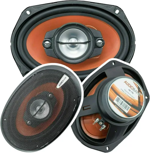 Miniatura 2 de 4xAudiobank AB790 6X9-Inch 4-Way 2nd-Gen Blue Car Audio estéreo coaxial Altavoces coaxiales 1000 vatios de potencia máxima 300 vatios RMS/par