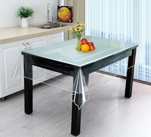 Miniatura 8 de Protector de mesa transparente grueso y transparente, mantel de plástico impermeable y a prueba de aceite, perfecto para mesa redonda de comedor