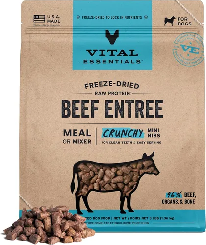Miniatura 14 de Vital Essentials - Comida para perros liofilizada cruda, trocitos crujientes de pavo mini Comida completa o mezcladora Comida para perros alta