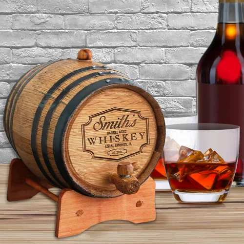 Miniatura 3 de My Personal Memories Barril de whisky personalizado, barril de vino grabado, barril de roble personalizado, diseño envejecido en barril