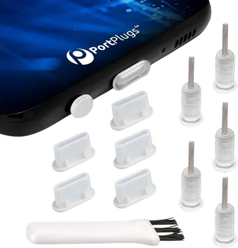 Miniatura 5 de Juegos de tapones antipolvo USB C - Enchufes para auriculares con parte superior plana, Plástico, No es una piedra preciosa