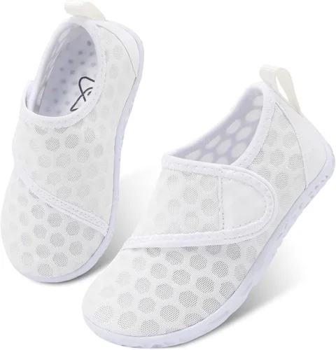 LeIsfIt Zapatos de agua para niños y niñas, calcetines acuáticos transpirables para nadar, antideslizantes, zapatos de playa descalzos