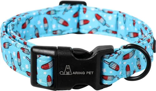 Miniatura 30 de Aring Pet Collar de algodón, ligero y ajustable, con hebilla de liberación rápida, para perros pequeños, medianos y grandes, otoño, hoja de arce