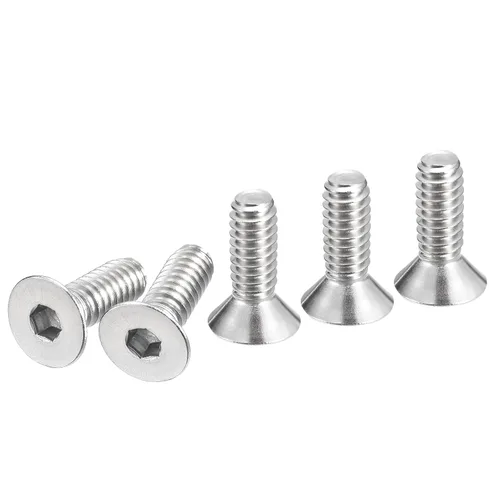 Miniatura 11 de DTGN Tornillos de cabeza plana de 3/8-16 x 2-1/2", paquete de 20 tornillos de cabeza plana de acero inoxidable 304, rosca completa, pernos