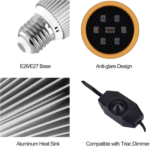 Miniatura 6 de Bombilla UVA UVB para reptiles y anfibios, lámpara LED 8508 con luz UV
