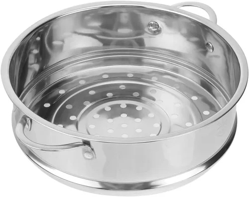 Miniatura 6 de Hemoton Cesta de vapor de acero inoxidable de 11.41 x 9.05 x 2.55 pulgadas, inserto multifuncional para cocinar albóndigas, bollos, verduras