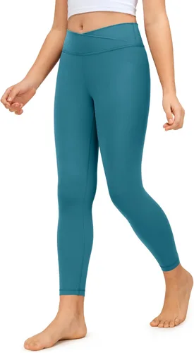 CRZ YOGA Butterluxe - Leggings deportivos cruzados para niñas cintura alta en V Cross Kids Lounge Pants Yoga Active Dance Running Mallas