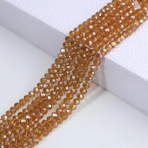 Miniatura 3 de 786 cuentas de cristal de 4 tamaños, cuentas de cristal Rondelle facetadas, cuentas de cristal Briolette, cuentas espaciadoras para pulseras, Ámbar