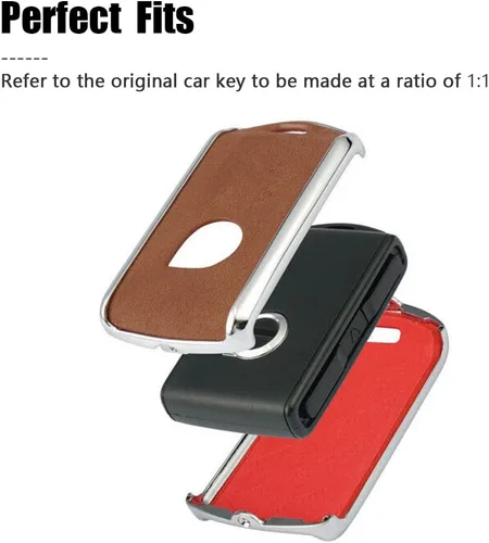 Miniatura 3 de SANRILY 1 funda de cuero de gamuza para llavero inteligente Volvo XC90 2018 XC60 S90 V90 2019 2020 sin llavero, funda de protección completa