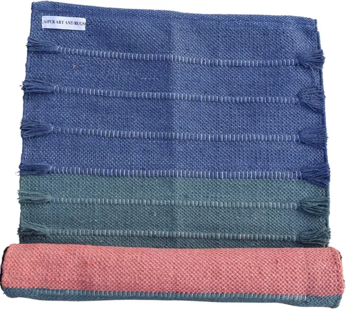 Miniatura 9 de Jaipur art & Rugs Estera de yoga de algodón - Alfombra tejida a mano ecológica - Antideslizante y gruesa (61x183x5mm) para fitness diario en casa