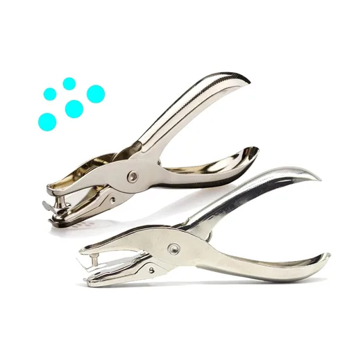 Perforadora pequeña de un solo agujero de 1/4 y 1/8 pulgadas, paquete de 2 perforadores de mano en forma de círculo con capacidad de 8 hojas para