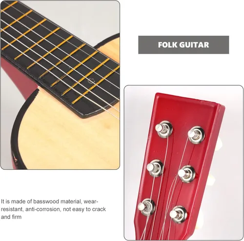 Miniatura 6 de Kisangel Guitarra acústica popular de 23.22 pulgadas, guitarra de 6 cuerdas para principiantes para niños y adultos, instrumento musical de tilo