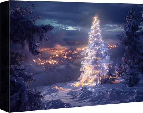 Miniatura 34 de Denozer - Arte de pared de muñeco de nieve de Navidad, impresiones artísticas sobre lienzo para dormitorio, sala de estar, decoración de pared