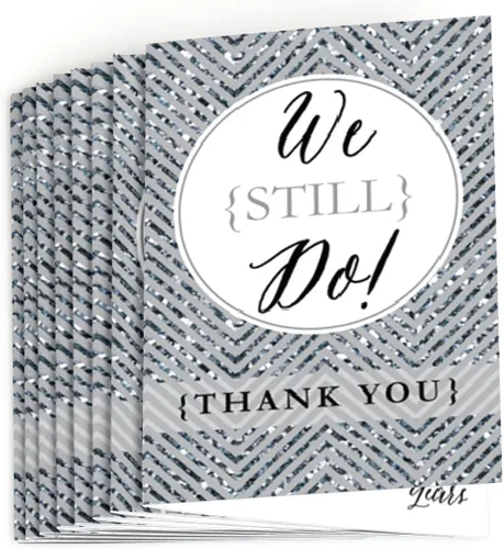Big Dot of Happiness We Still Do - 25 aniversario de boda - Tarjetas de agradecimiento para fiesta (8 unidades)