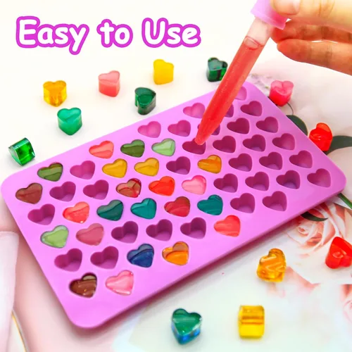 Miniatura 4 de Paquete de 3 moldes de silicona con forma de corazón, molde para hornear Chocotale para gomitas, cera derretida, gelatina, cubitos de hielo, velas