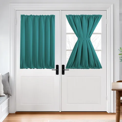 Miniatura 48 de Cortina térmica para puerta con bolsillo para barra, opacas, tratamiento de ventanas con ojales y ojales Deconovo 1 panel