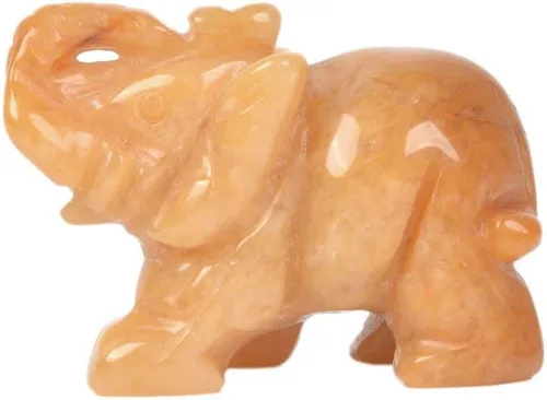 Miniatura 14 de Angelstones Figura de piedra preciosa de elefante pirita, cristal curativo, tótem de animal, piedra espiritual, 2 pulgadas