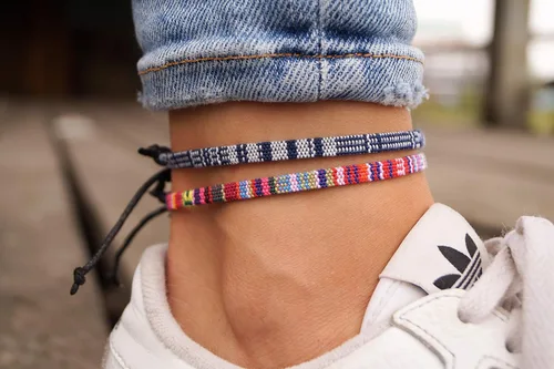 Miniatura 2 de Made by Nami Juego de 2 tobilleras estilo surfista, impermeables, ajustables, trenzadas, para mujeres y hombres, estilo bohemio para estilo étnico