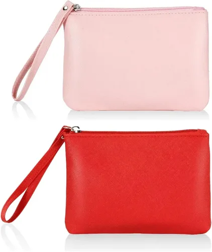 Miniatura 8 de Paquete de 2 pequeñas bolsas de maquillaje con cremallera para bolso, lápiz labial, organizador de maquillaje de viaje para mujeres, productos Negro