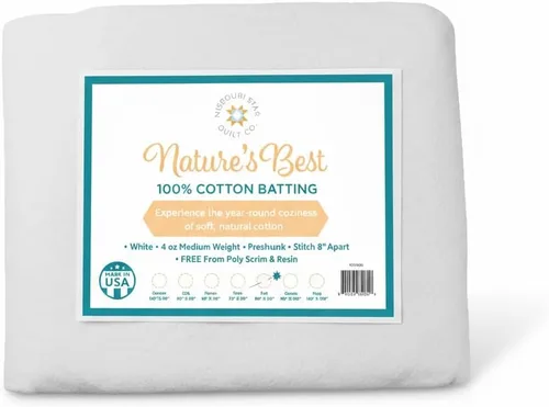 Miniatura 5 de Missouri Star Nature's Best - Manta de bateo 100% algodón, color blanco, 60 x 60 pulgadas, colcha natural para mantas, edredones de regazo
